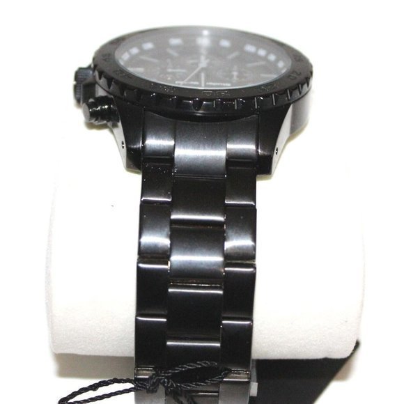 NEW w/Box Studer Schild‎ Dunlop Black Steel Chronograph Mens Watch NEW Battery - Picture 6 of 13